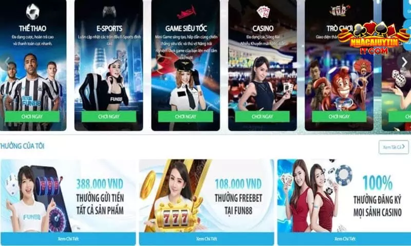 Fun88 sở hữu giao diện vô cùng thu hút